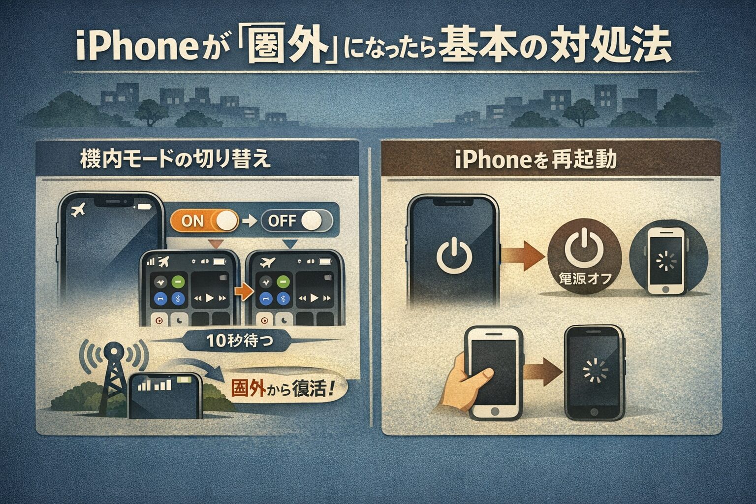iPhoneが突然「圏外」になった時の対処法！モバイル通信を復活させる手順と原因の切り分け方 - satimo-blog