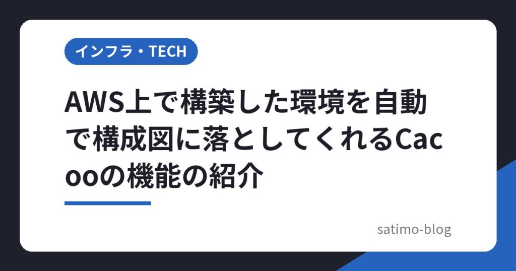 AWS上で構築した環境を自動で構成図に落としてくれるCacooの機能の紹介